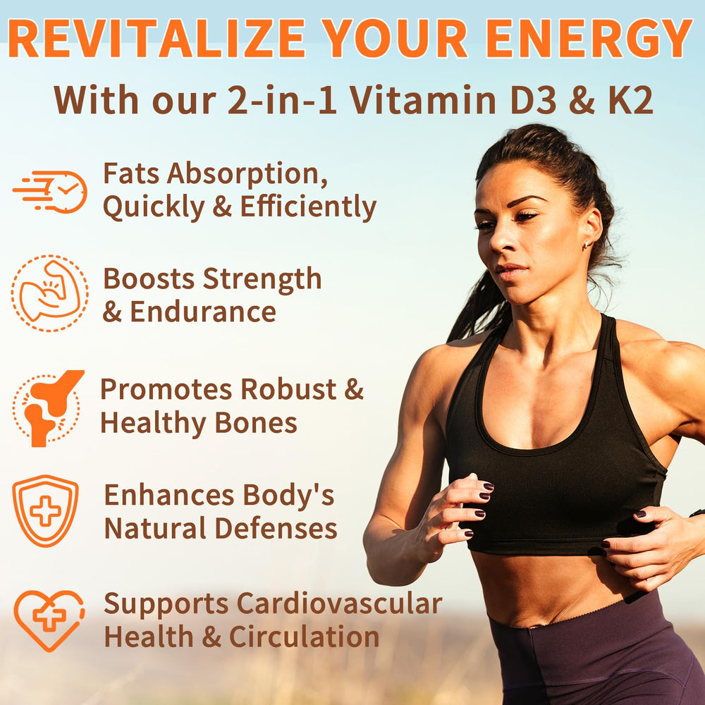 Product shot of Newseel D3 K2 softgels in bottle