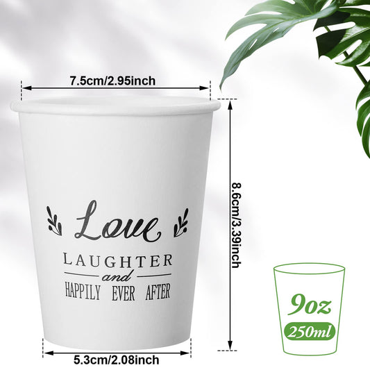 Newtay bridal shower 9oz paper cups offer disposable convenience for celebrations.