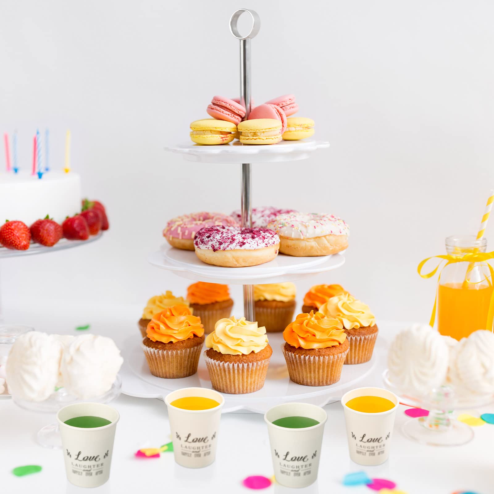 Newtay 50-pack cups brighten guest tables with simple, elegant setups.