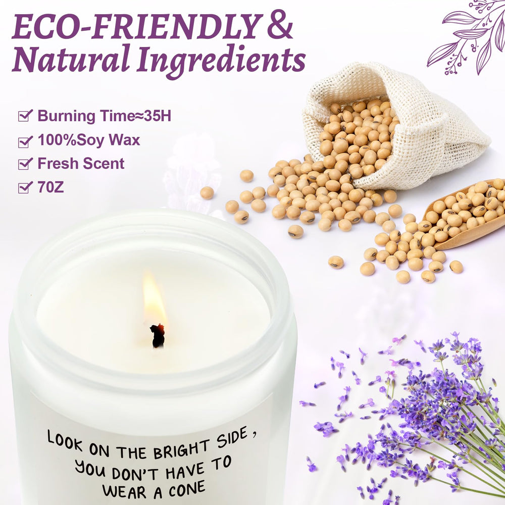 Lavender scented candle included in the get well gift set