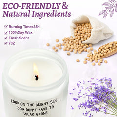 Lavender scented candle included in the get well gift set