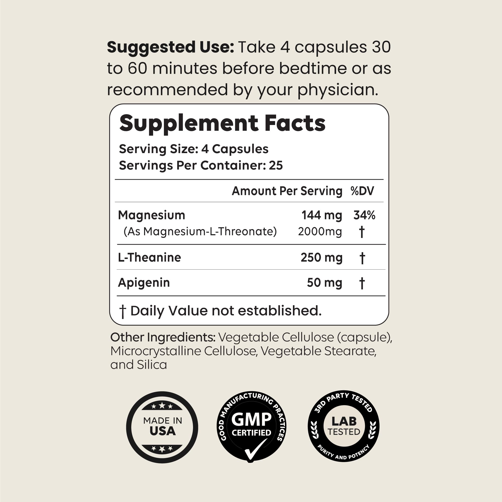 Newt's Sleep Aid bottle back label showing ingredients and dosage