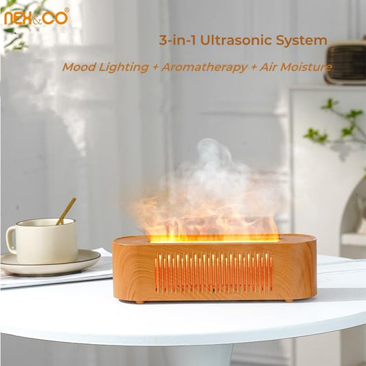 NEX&CO Infuser 3D faux flame provides cozy mood with no heat risk.