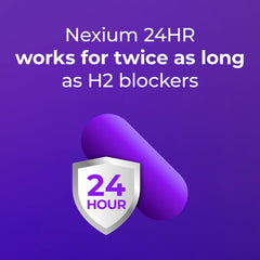 Nexium 24HR ez-swallow capsules smoothly shaped for ingestion