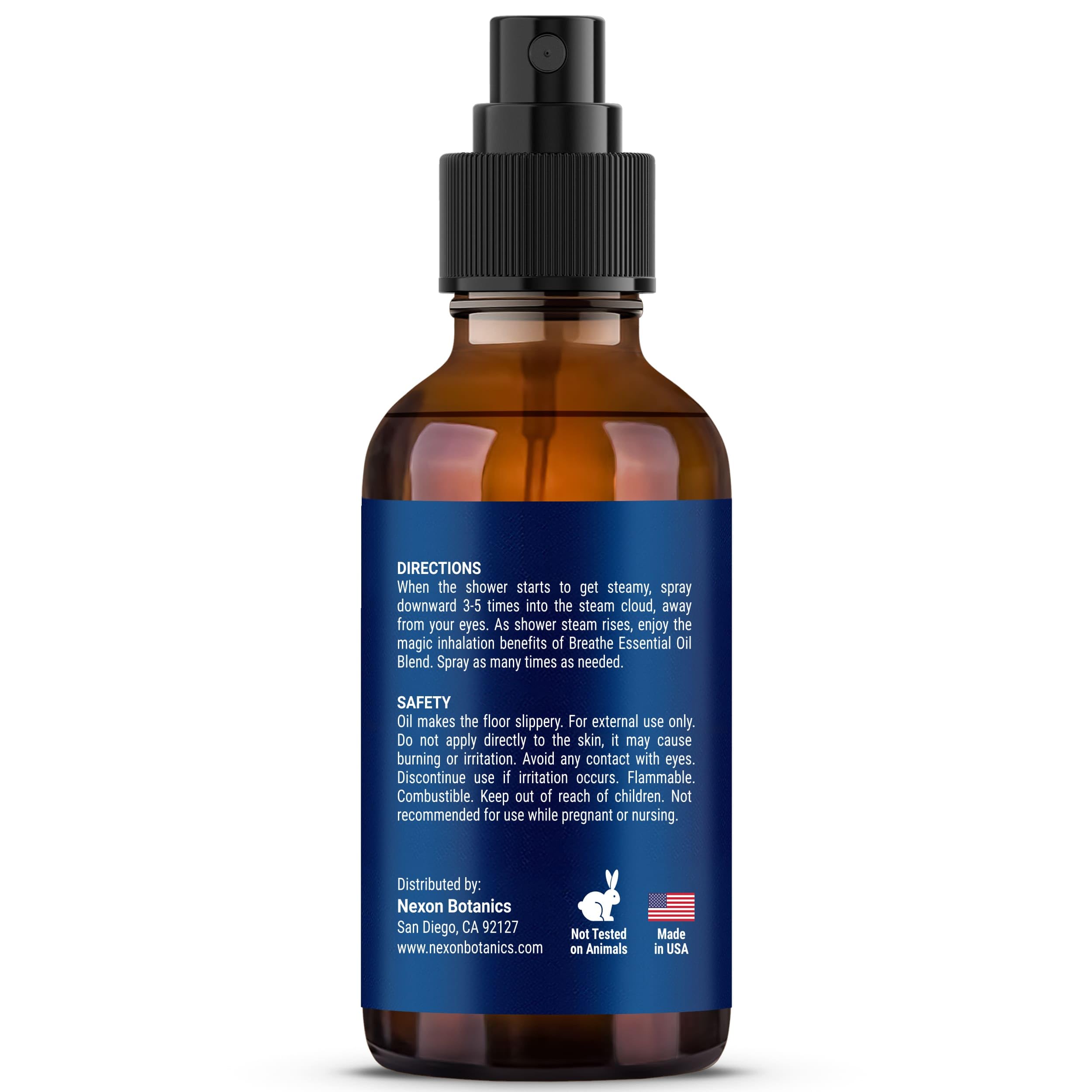 Nexon Botanics Breathe Shower Steamer Spray 2 oz on a shelf