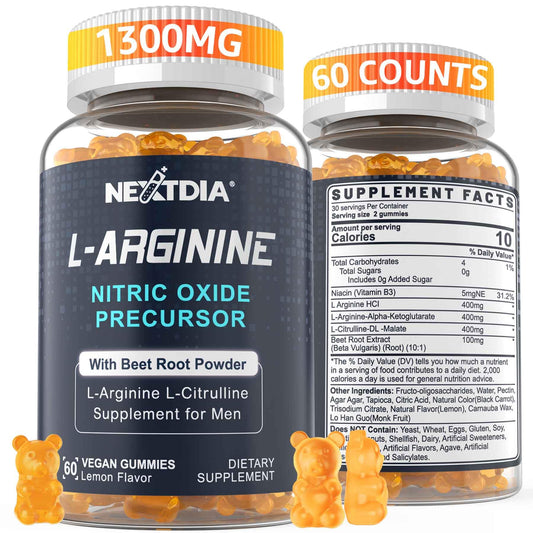 Nextdia L-Arginine Nitric Oxide Gummies bottle – front view