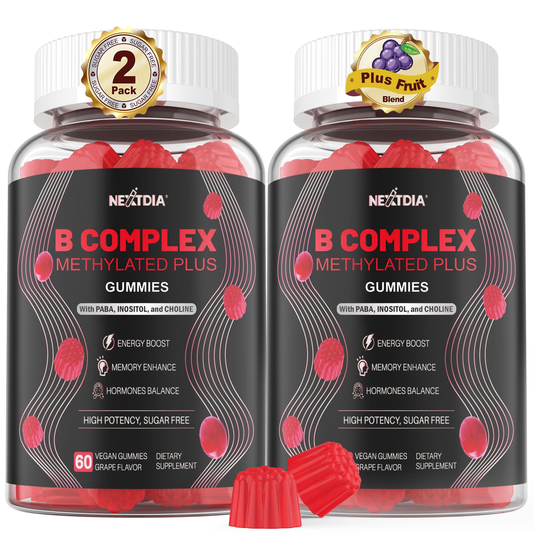 Nextdia Brain & Mood Support Gummies bottle with label visible