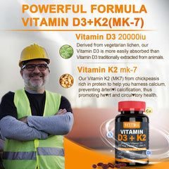 Close-up of D3 and K2 softgels