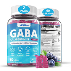 Nextdia GABA Gummies 500mg blueberry bottle front showing a potential mood support option