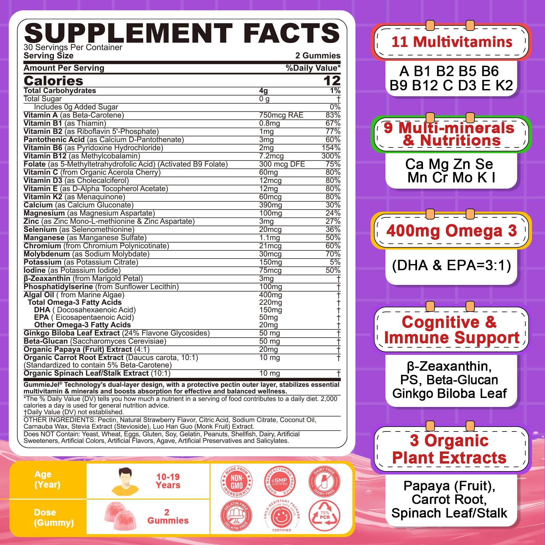 Teens studying with Nextdia gummy vitamin for focus and energy