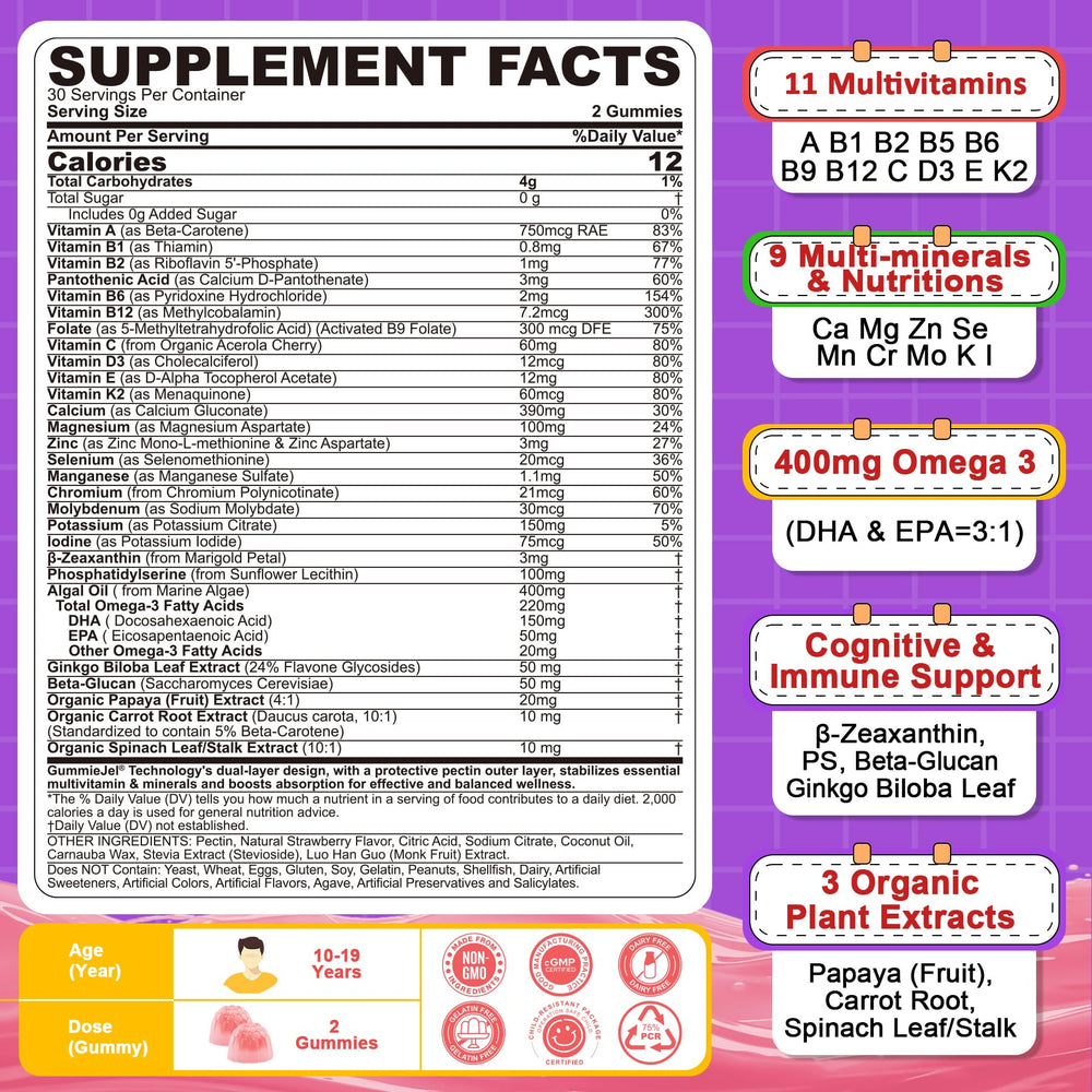 Teens studying with Nextdia gummy vitamin for focus and energy