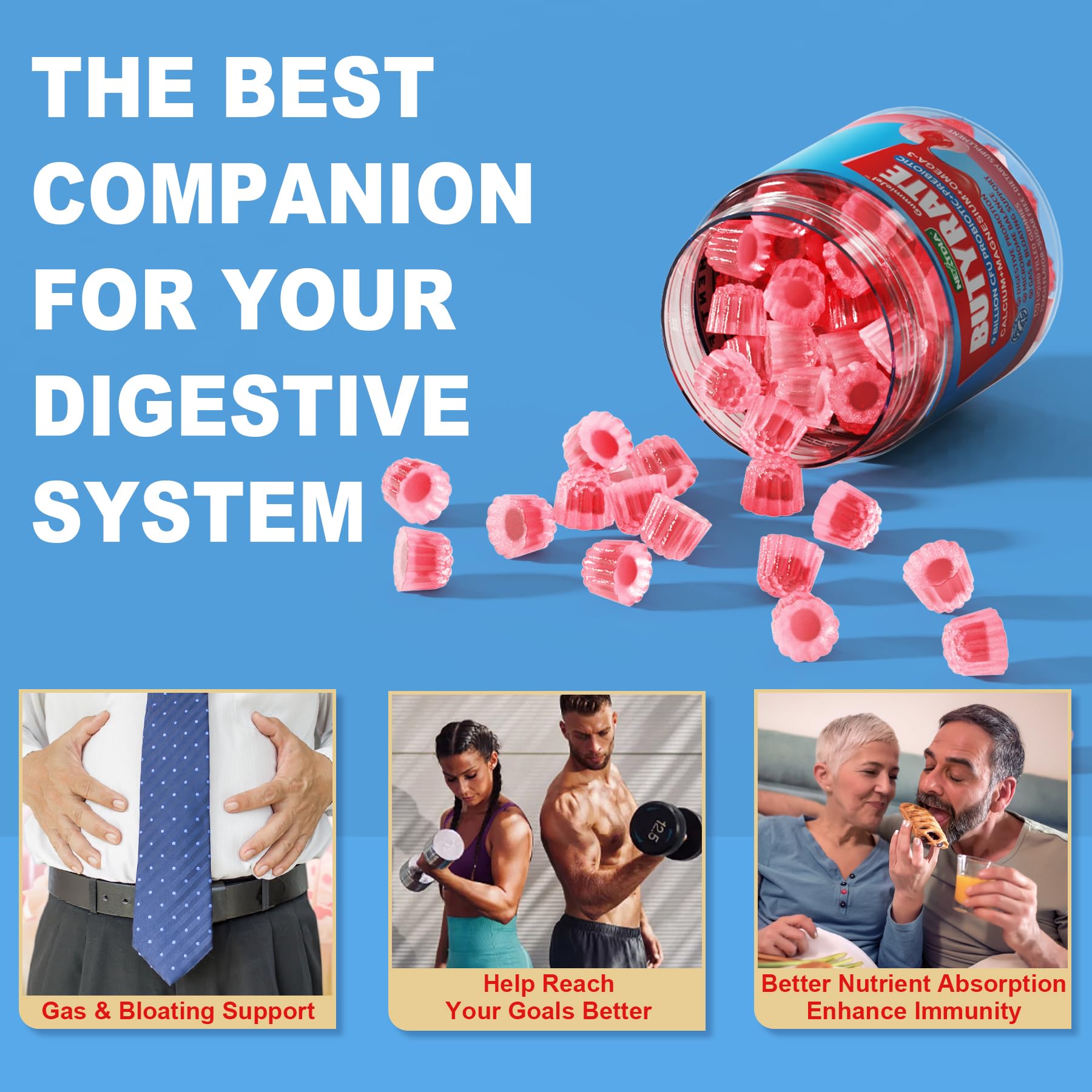 Nextdia prebiotic fiber from inulin and psyllium aids regularity.