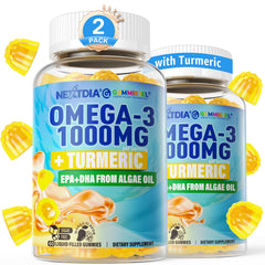 Nextdia Vegan Omega-3 Turmeric bottle on shelf suggesting daily mobility support
