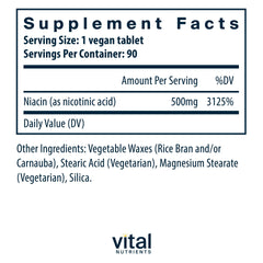 Niacin 500mg timed-release capsules close-up