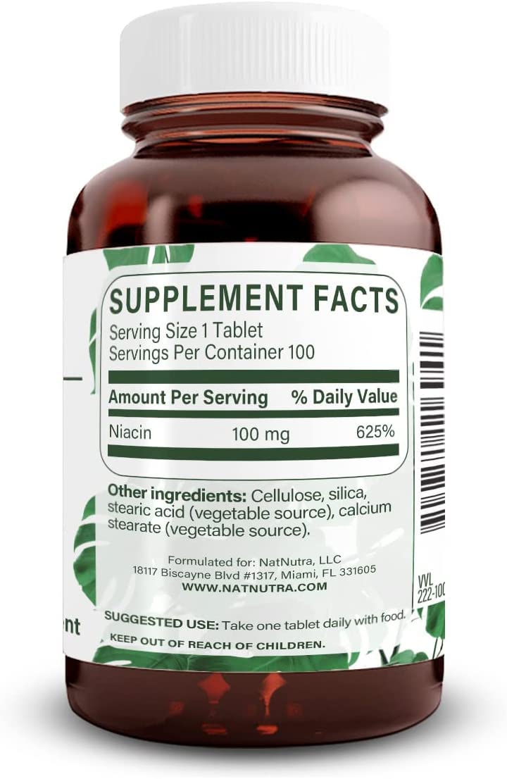 Niacin supplement tablets showing 200-count in bottle