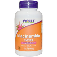 Niacinamide 500mg 100 Capsules Pack of 2 bottle - front view