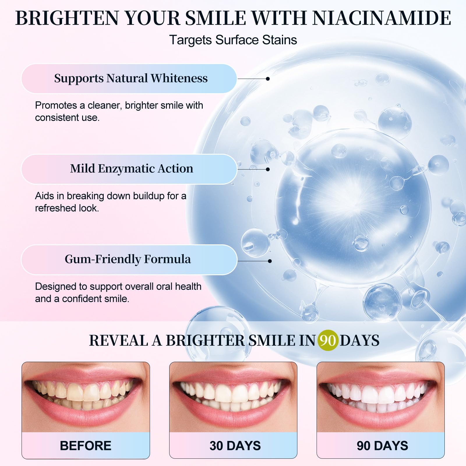 Toothpaste texture showing whitening action
