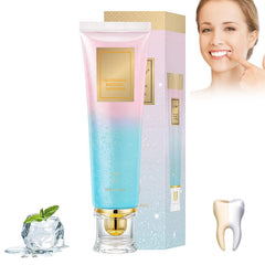 Front view of Niacinamide Toothpaste tube with mint leaves