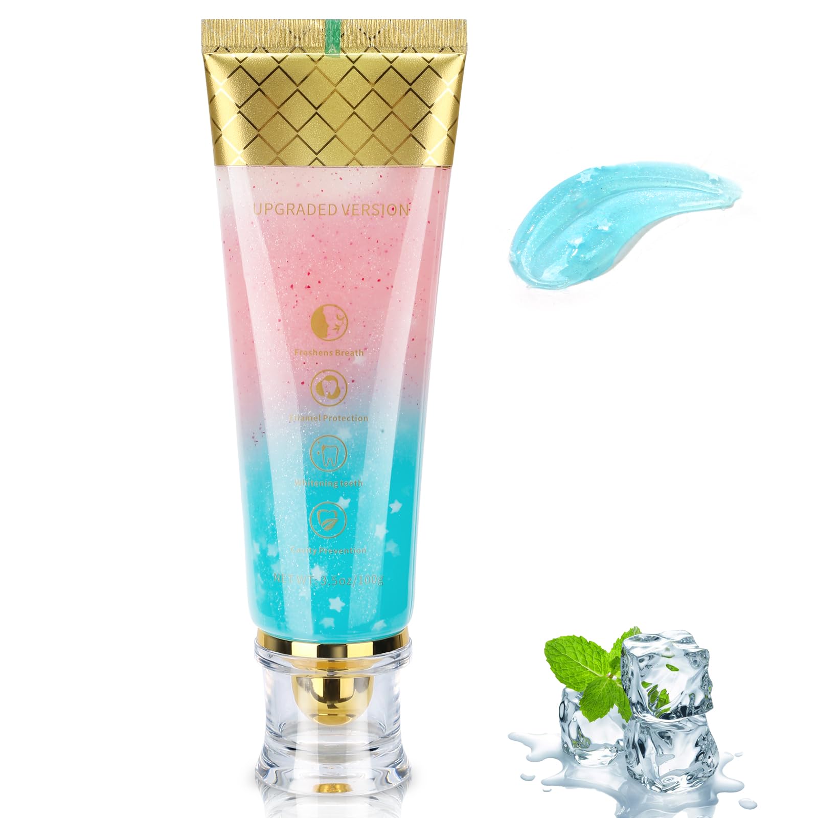 Niacinamide Whitening Toothpaste bottle with peach flavor label