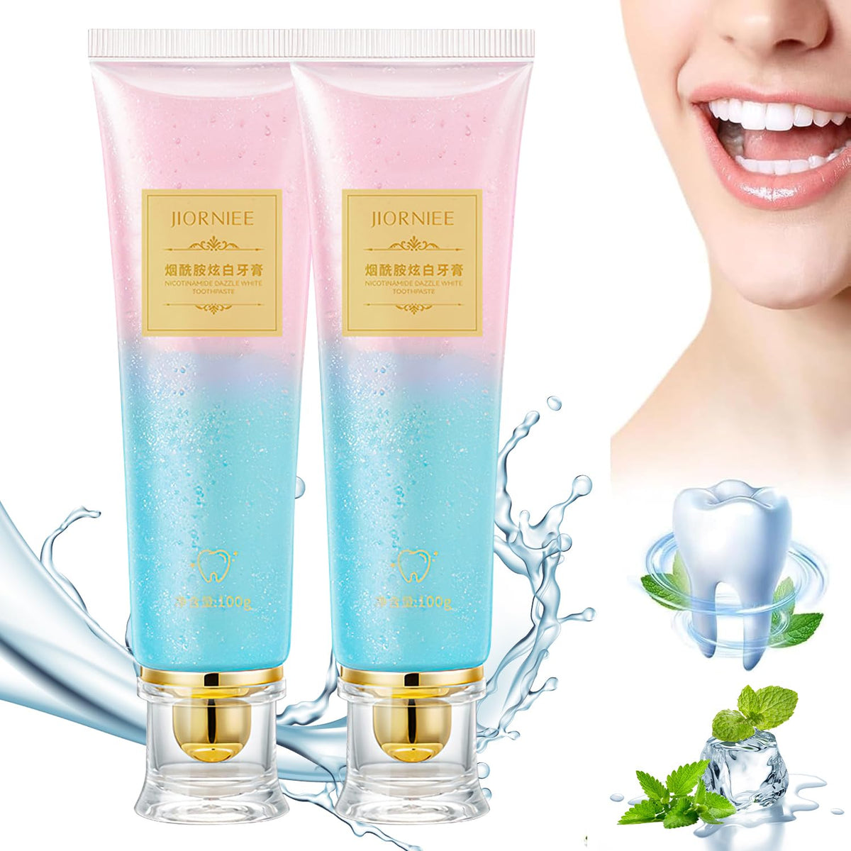 Two-pack Niacinamide Toothpaste packaging