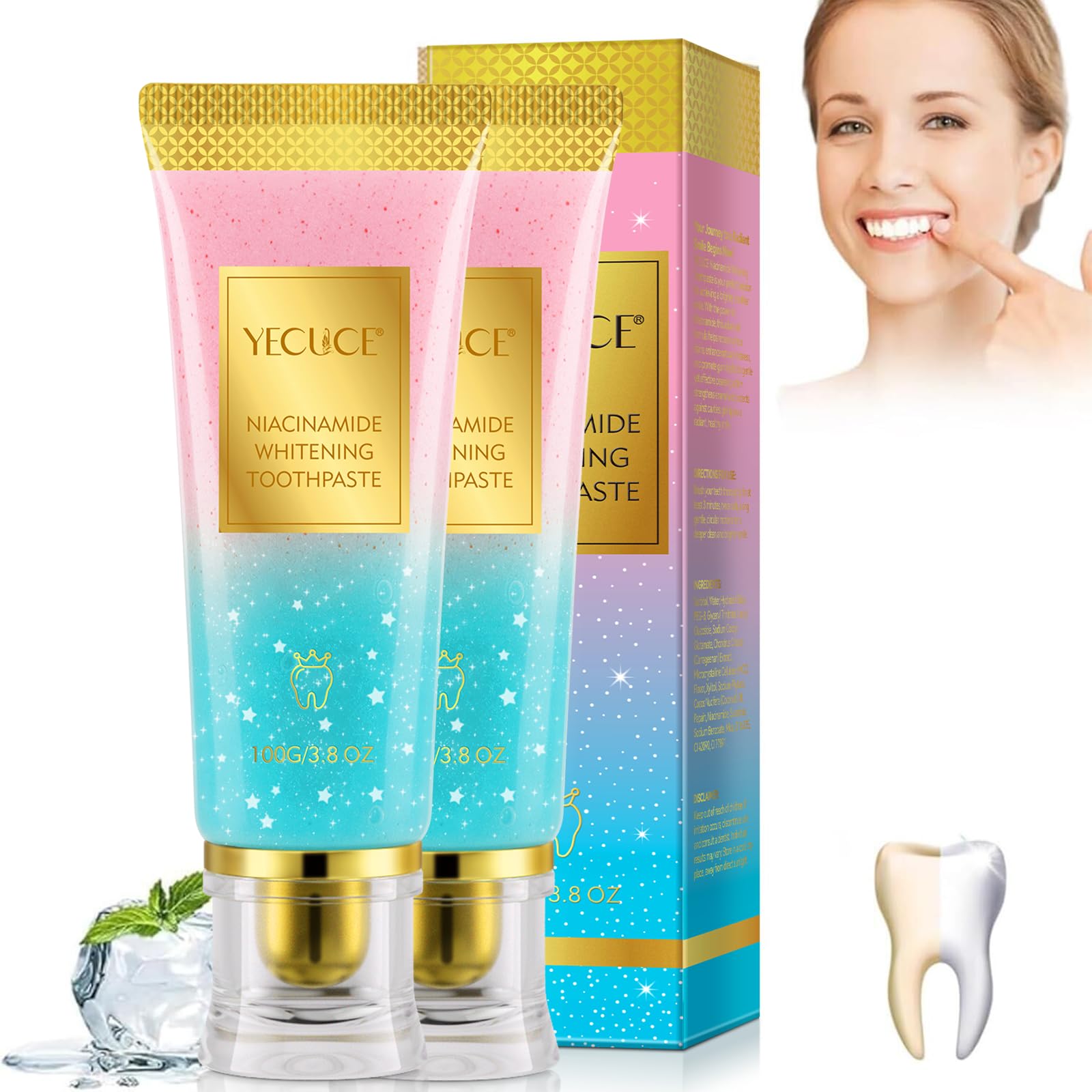Niacinamide Whitening Toothpaste 2-Pack – front view