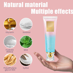 3.8oz toothpaste tube with mint leaves and toothbrush