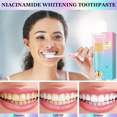 Stain removal action on teeth with Niacinamide toothpaste