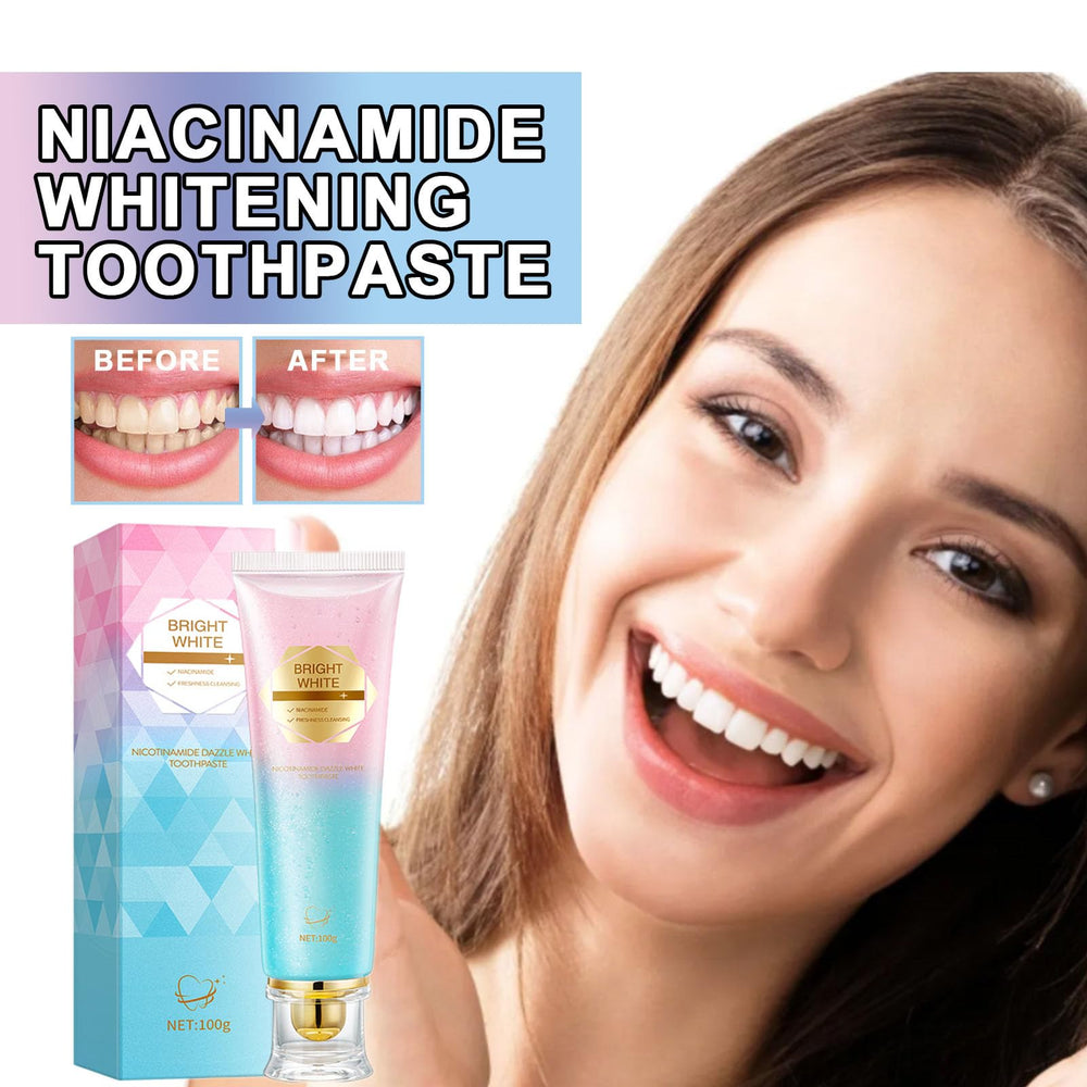Close-up of Niacinamide whitening toothpaste texture