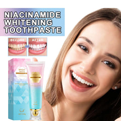 Close-up of Niacinamide whitening toothpaste texture