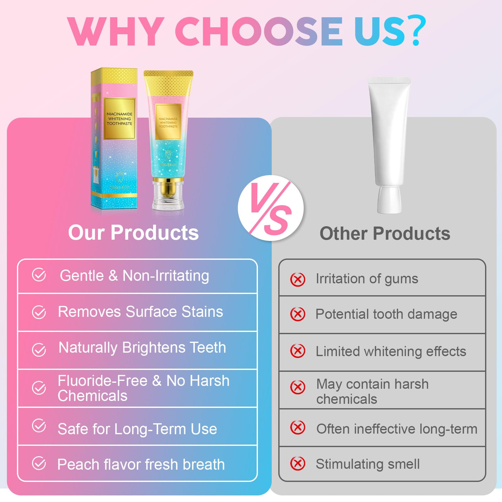 24-hour fresh breath with Niacinamide toothpaste