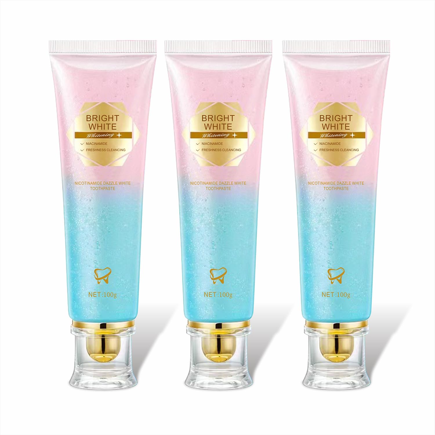 Front view of Niacinamide Whitening Toothpaste 3-pack box