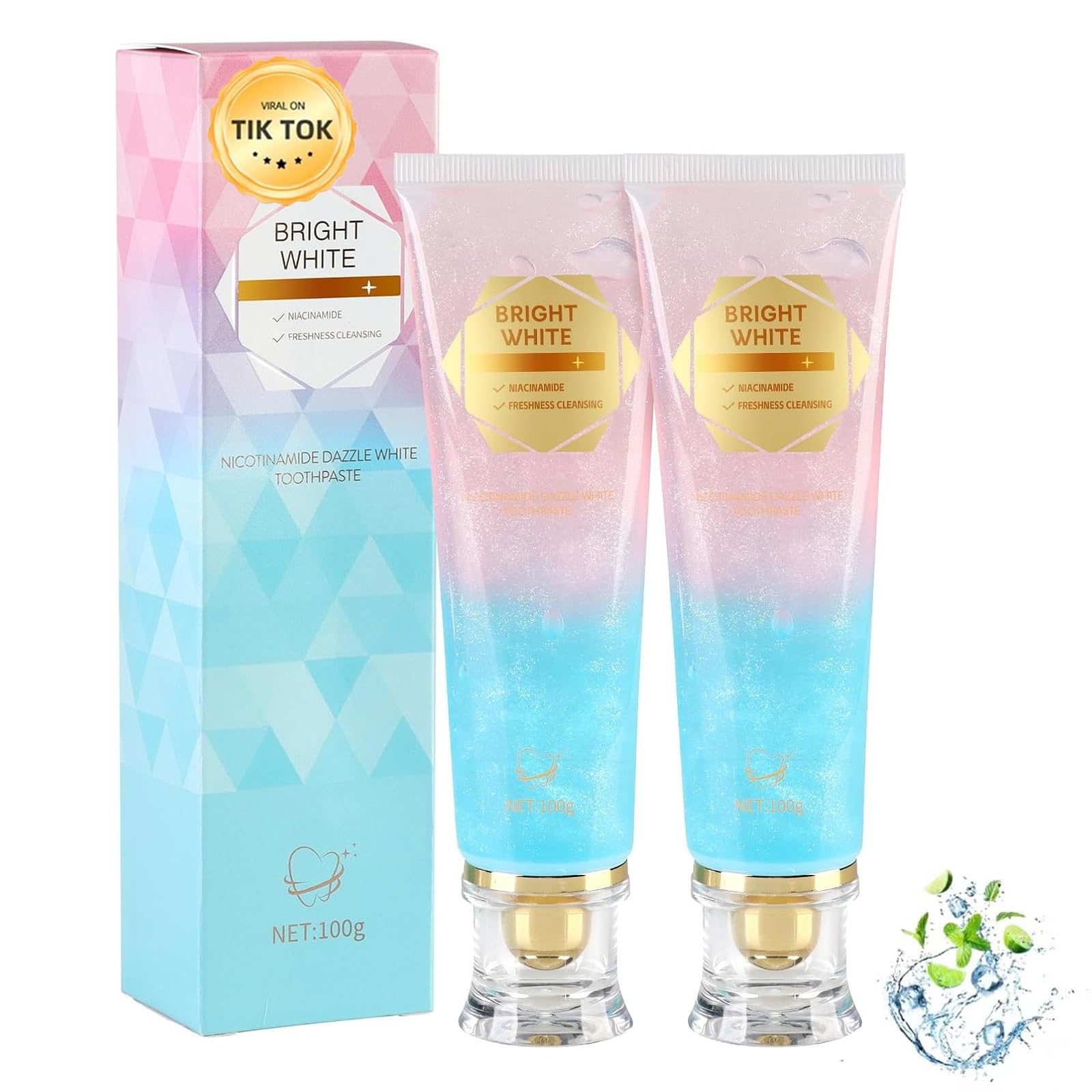 2PC Niacinamide Whitening Toothpaste packaging