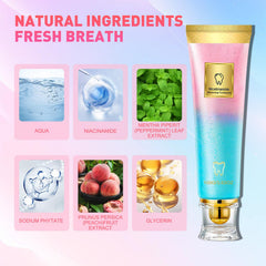 Toothbrush applying Niacinamide toothpaste to teeth