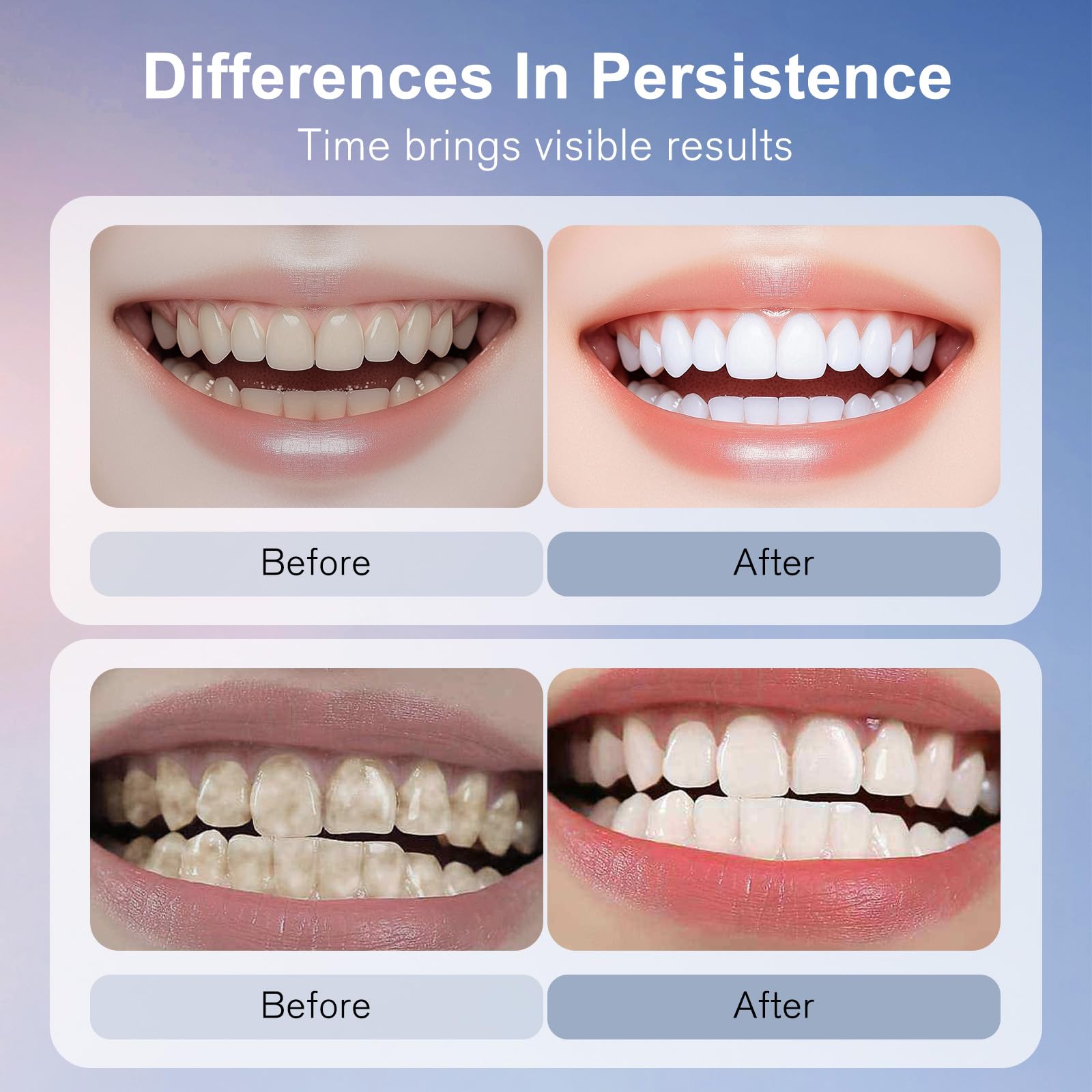 Toothpaste swatch showing whitening effect
