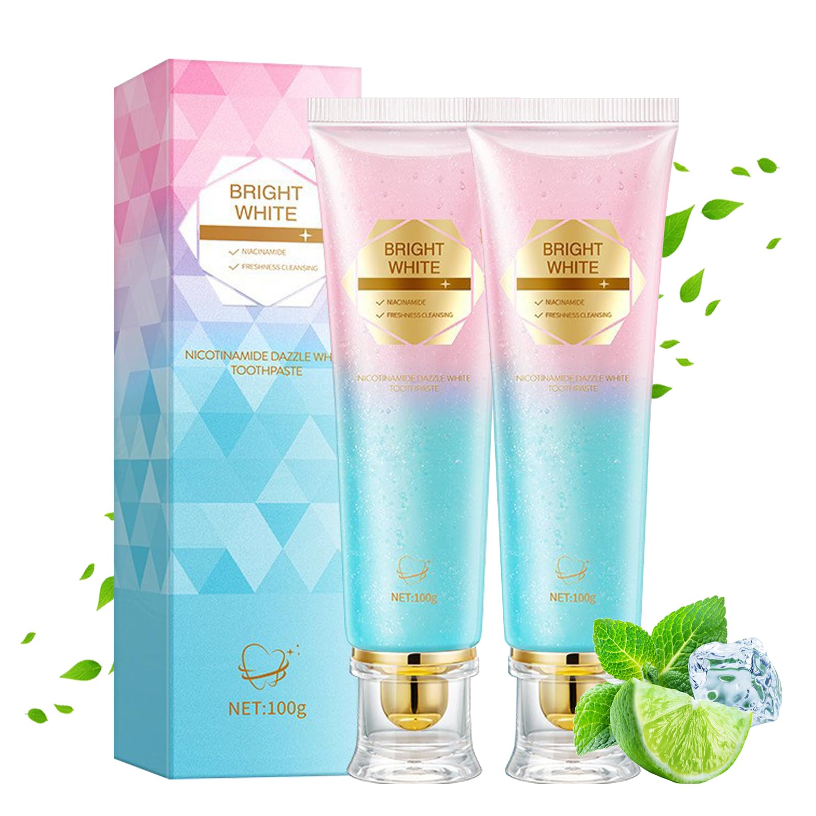 Niacinamide Whitening Toothpaste bottle with 2-pack packaging