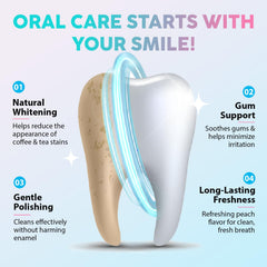 Toothpaste being applied to teeth to illustrate whitening