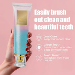 Toothpaste packaging highlighting niacinamide whitening formula