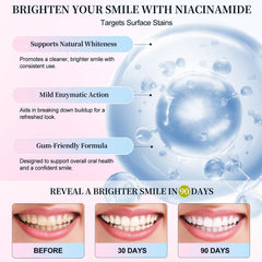 Bright, clean smile after using Niacinamide toothpaste