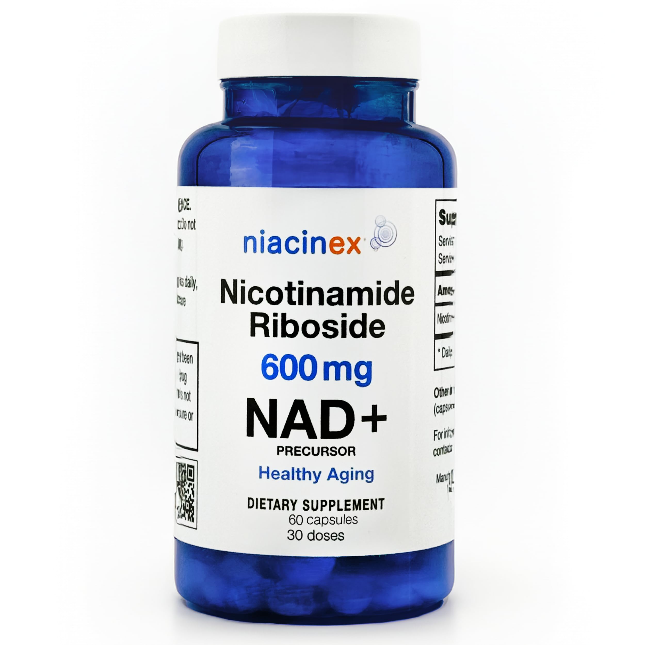 Niacinex NAD+ 600mg NR supplement bottle - hero image