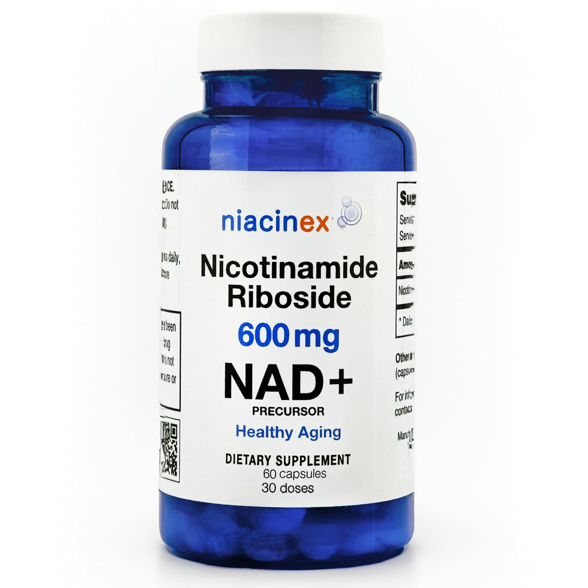 Niacinex NAD+ 600mg NR supplement bottle - hero image