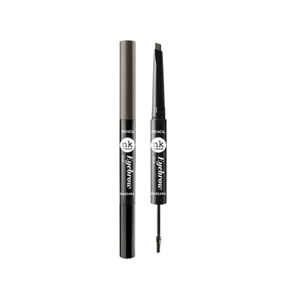 NICKA K eyebrow duo mascara and pencil in dark brown for precise brow definition.