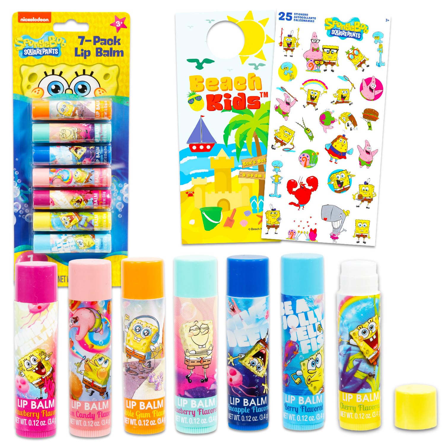 Nickelodeon Spongebob lip balm berry flavor for kids, glide with hydration