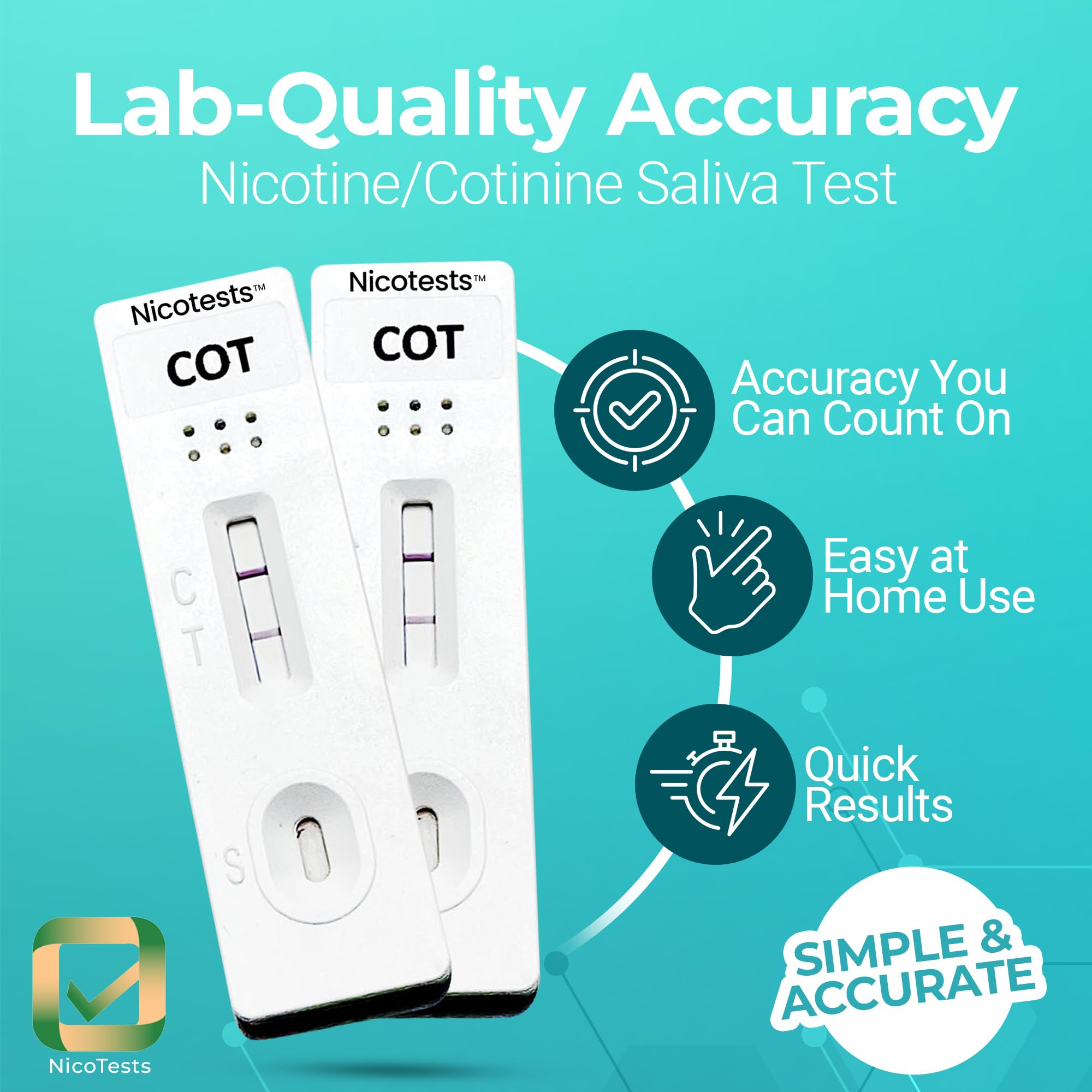 Saliva nicotine test device ready for sample collection