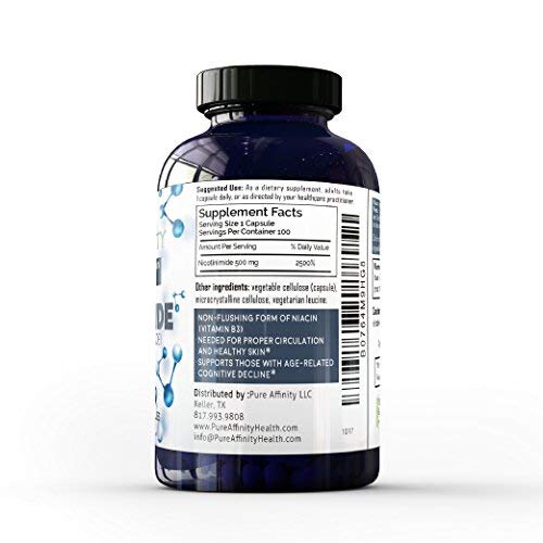 Nicotinamide 200 Count bottle on white background