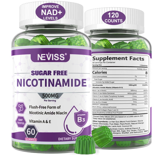 Front view of Sugar Free Nicotinamide 500mg Gummies with Cranberry flavor