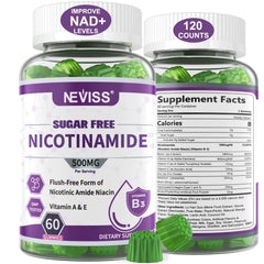 Front view of Sugar Free Nicotinamide 500mg Gummies with Cranberry flavor