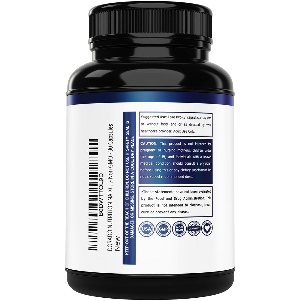 Product label showing Nicotinamide Riboside 500mg details