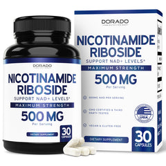Bottle of Nicotinamide Riboside 500mg NAD+ booster supplement