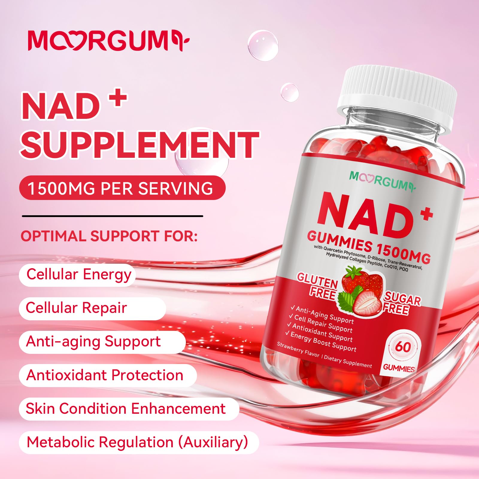 Close-up of Nicotinamide Riboside Hydrogen Malate 600mg ingredient