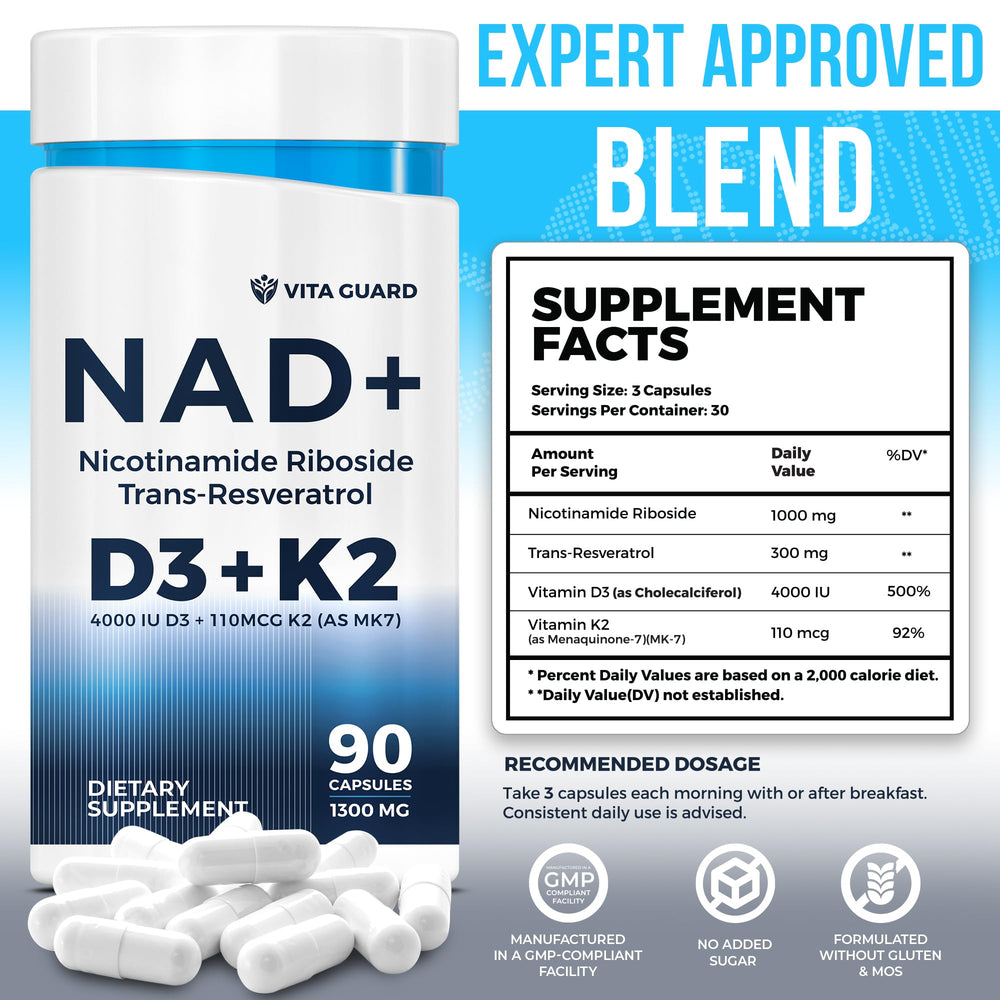 Nicotinamide Riboside and Trans-Resveratrol illustration for NAD support